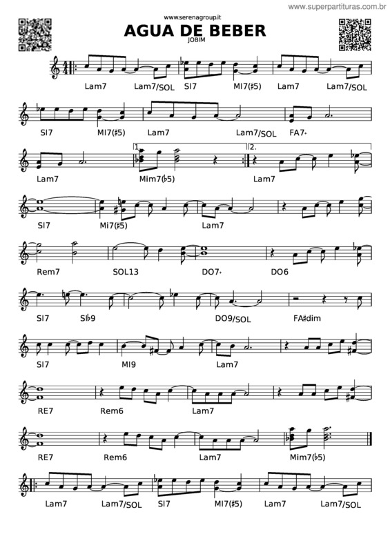 Partitura da música Agua De Beber v.30