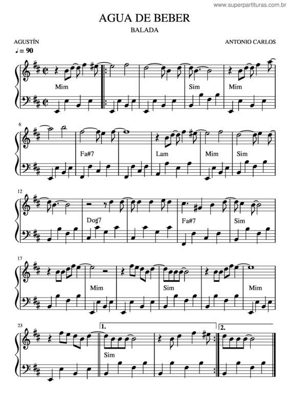 Partitura da música Agua De Beber v.35
