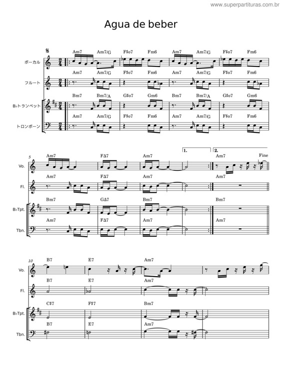 Partitura da música Agua De Beber v.41