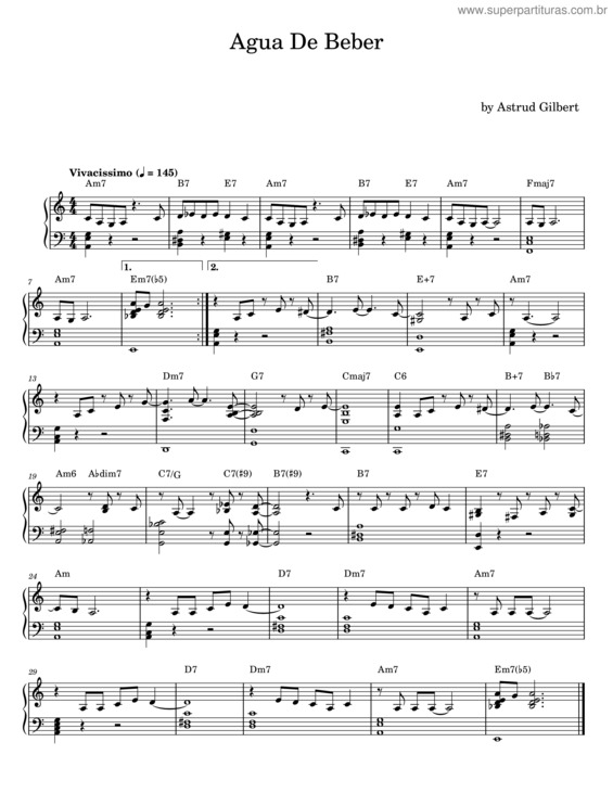 Partitura da música Agua De Beber v.47