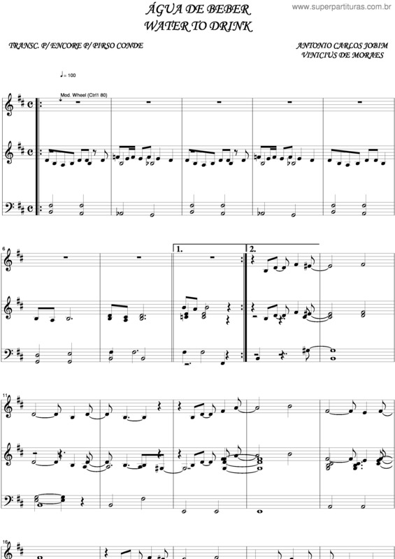 Partitura da música Água De Beber v.6