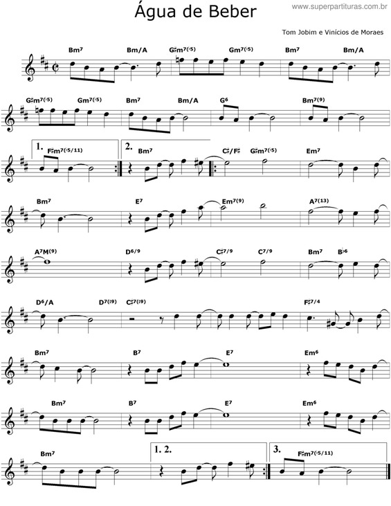 Partitura da música Água De Beber v.7