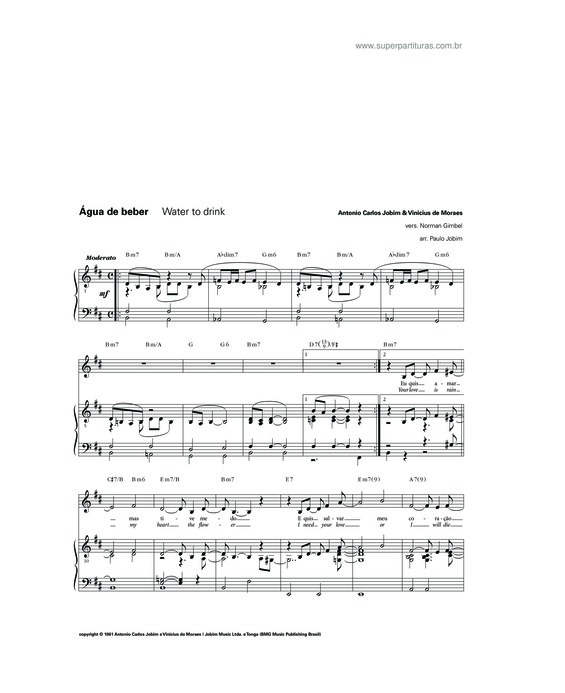 Partitura da música Água De Beber v.8