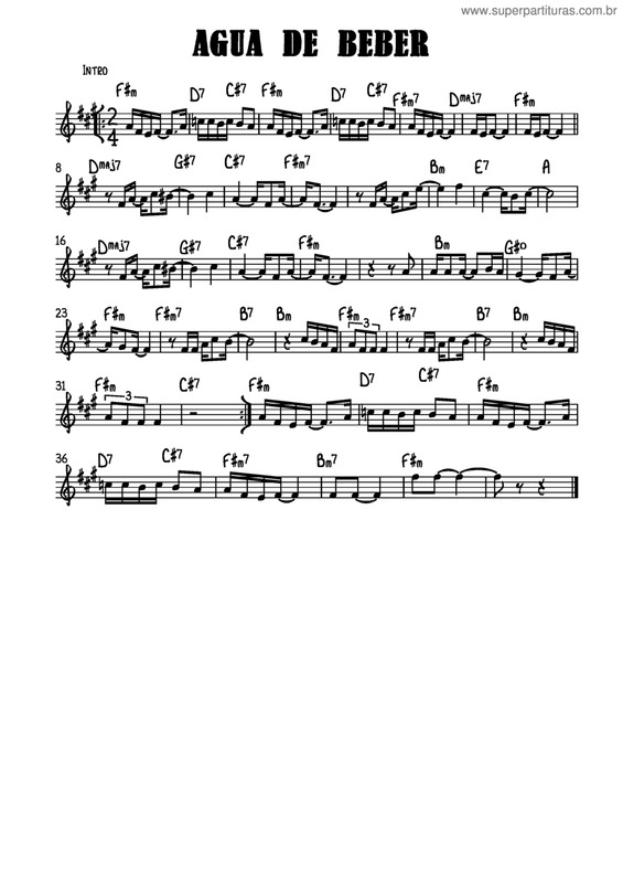 Partitura da música Água De Beber v.9