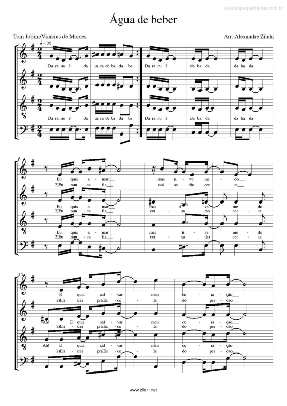 Partitura da música Água de Beber