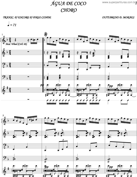 Partitura da música Água De Coco v.3