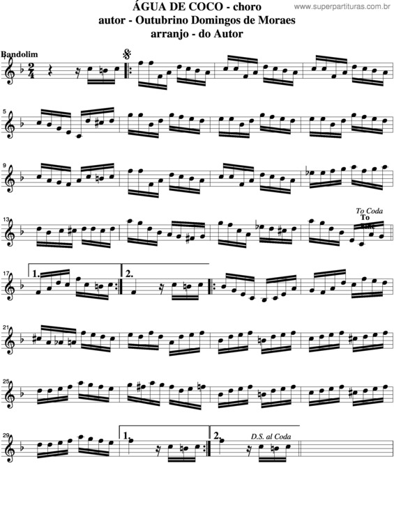 Partitura da música Água De Coco v.5