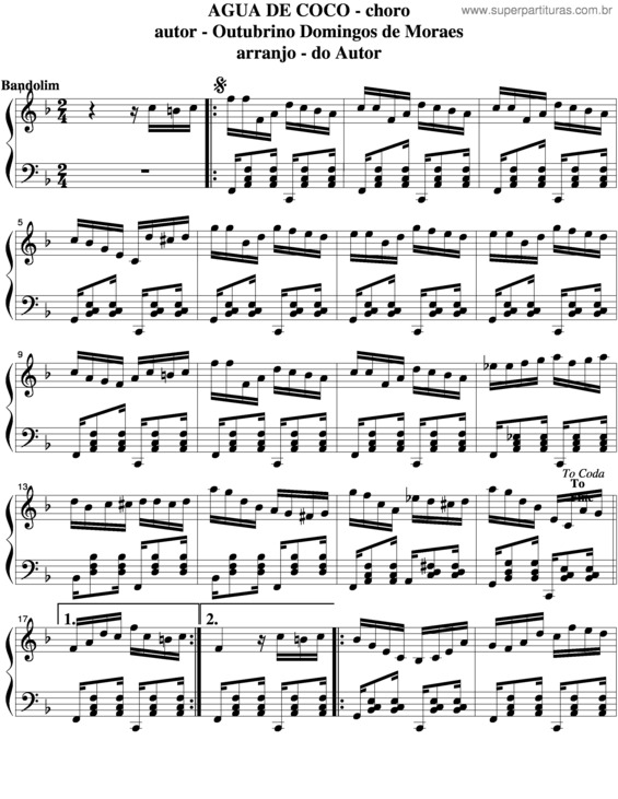 Partitura da música Água De Coco v.6