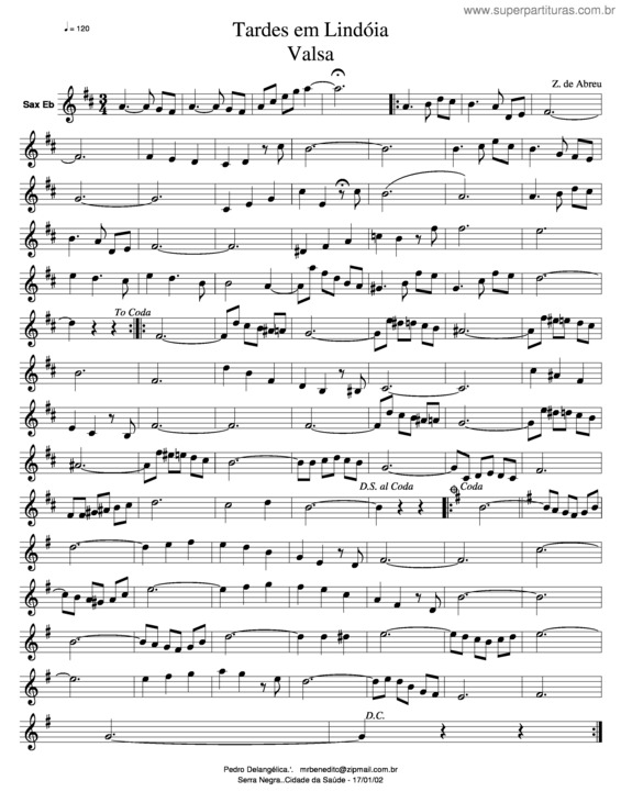 Partitura da música Água De Março