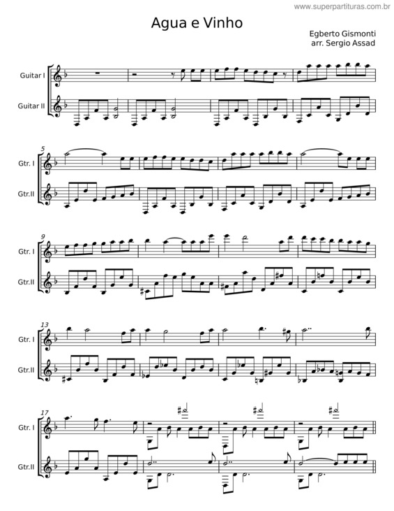Partitura da música Agua E Vinho – Egberto Gismonti v.4