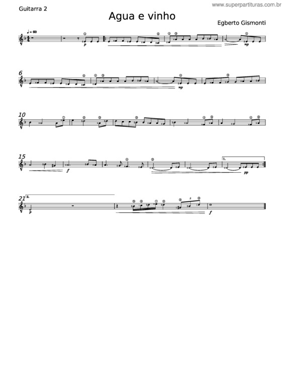 Partitura da música Agua E Vinho – Egberto Gismonti v.5