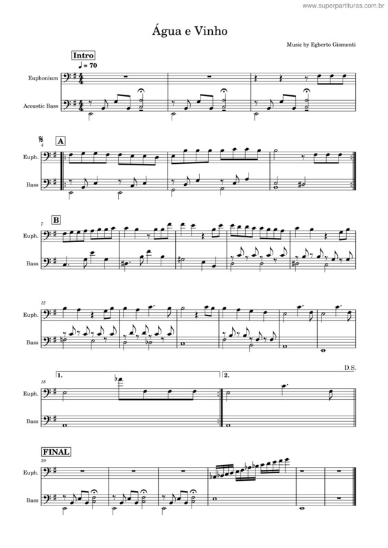 Partitura da música Agua E Vinho – Egberto Gismonti v.7