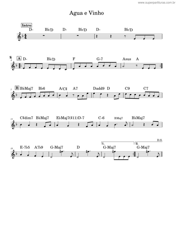 Partitura da música Agua E Vinho – Egberto Gismonti v.8