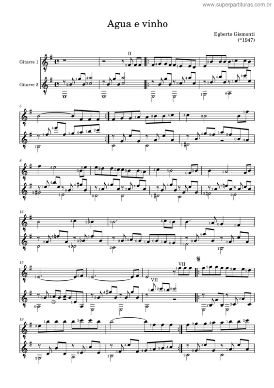 Partitura da música Agua E Vinho – Egberto Gismonti v.9