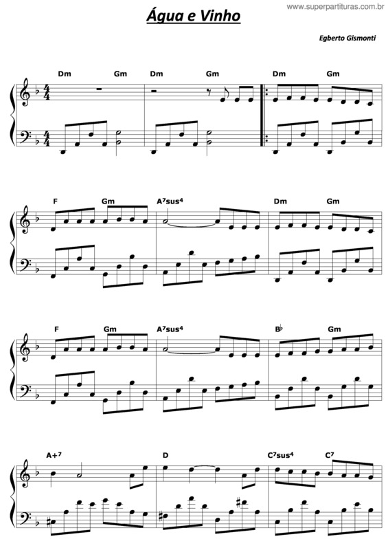 Partitura da música Água E Vinho 2