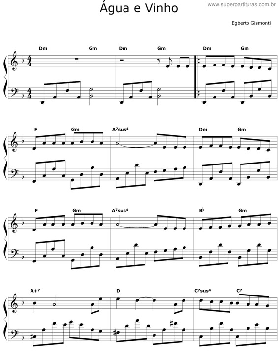 Partitura da música Água E Vinho v.4