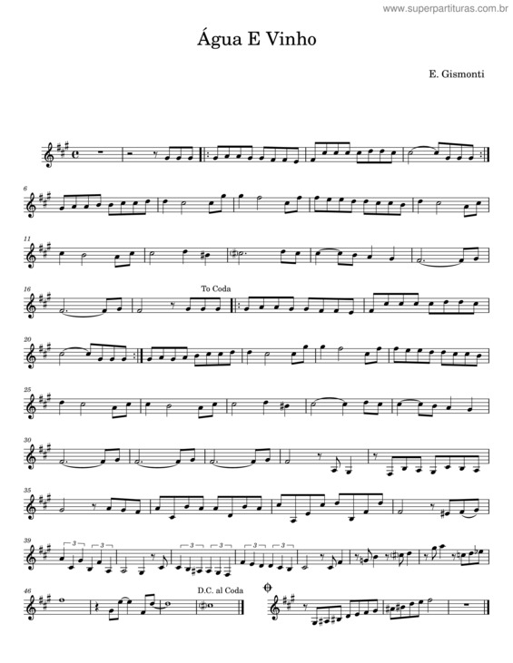 Partitura da música Água E Vinho v.7