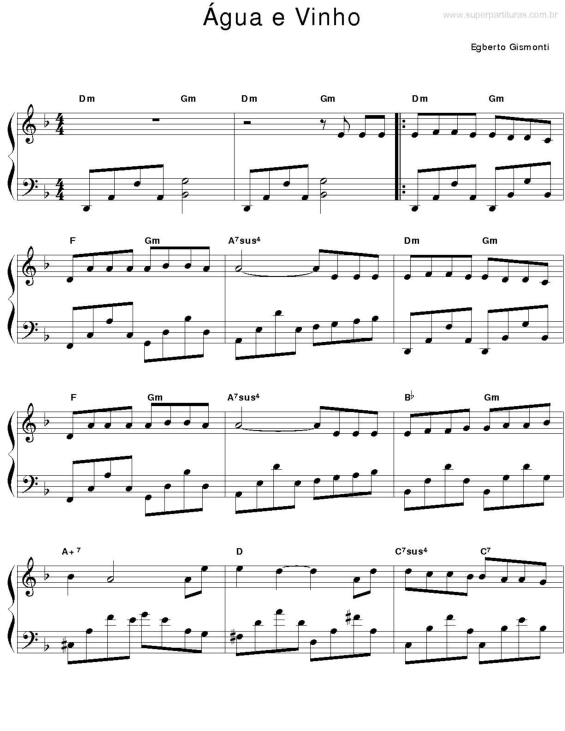 Partitura da música Água E Vinho