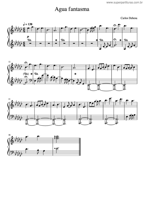 Partitura da música Agua Fantasma v.2