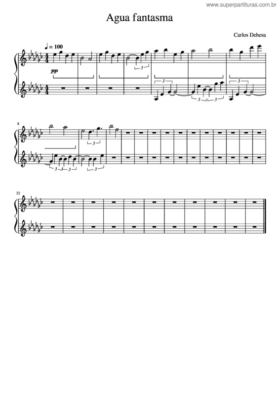 Partitura da música Agua Fantasma