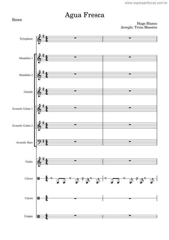Partitura da música Agua Fresca