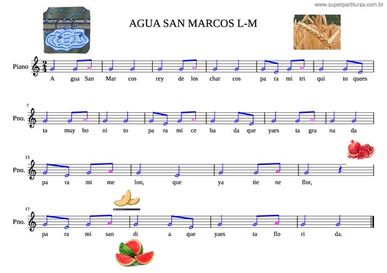 Partitura da música Agua San Marcos L–M