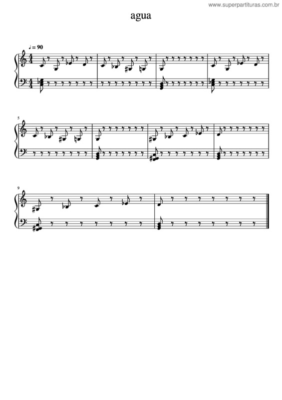 Partitura da música Agua v.3