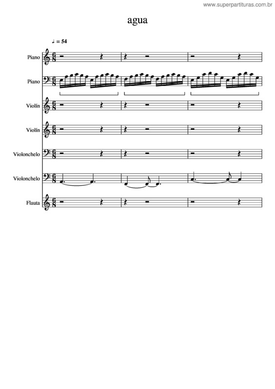 Partitura da música Agua v.4