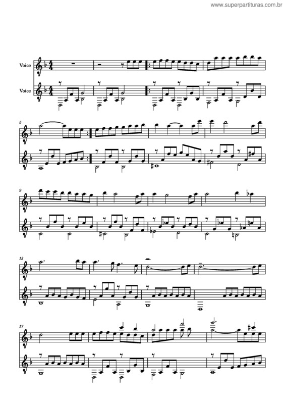 Partitura da música Agua–Vinho – Mardemr