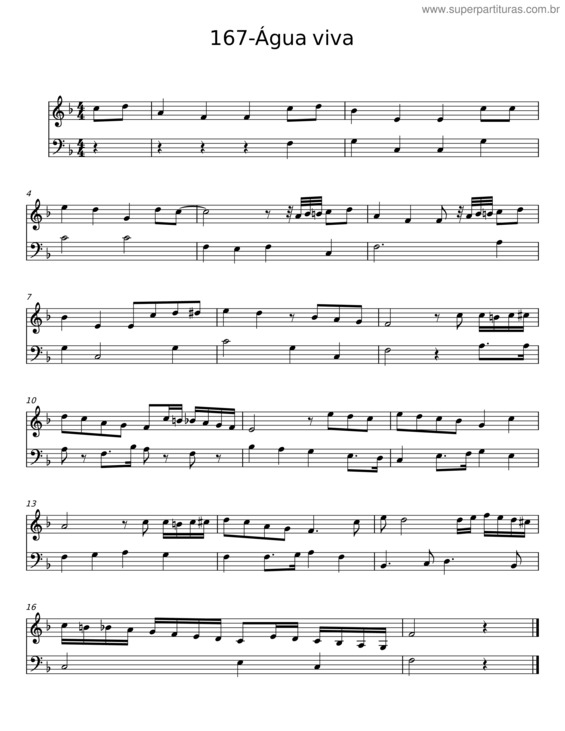 Partitura da música Água Viva v.2