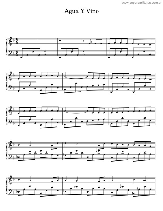Partitura da música Agua Y Vino v.2