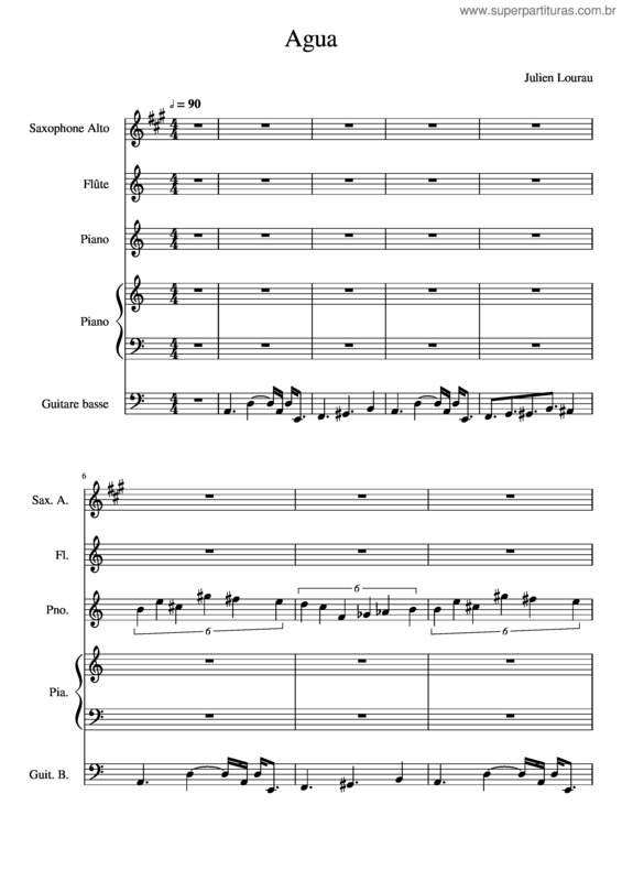 Partitura da música Agua
