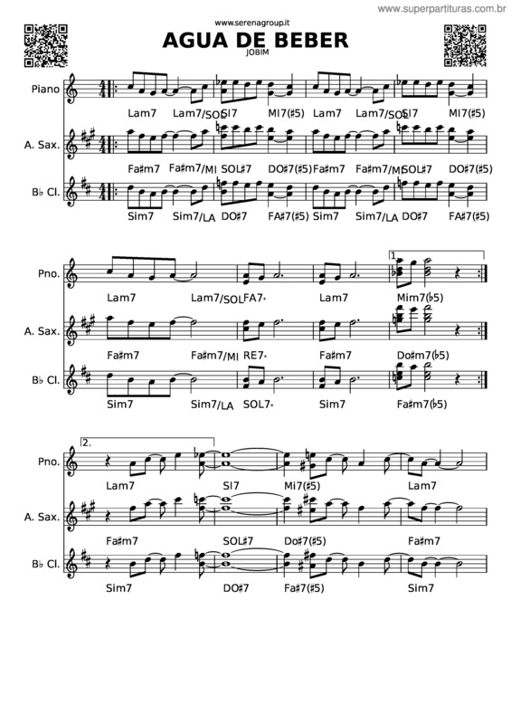 Partitura da música Agua_De_Beber