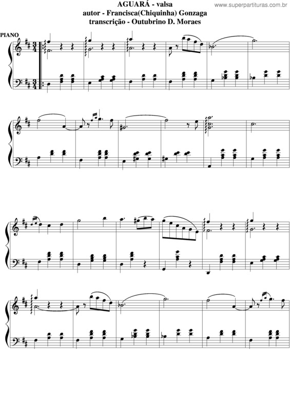 Partitura da música Águará v.4