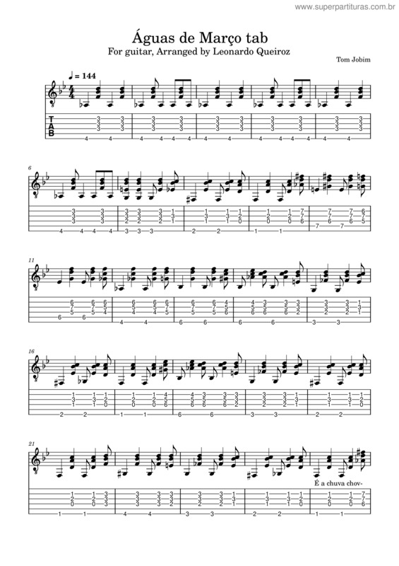 Partitura da música Aguas De Marco – Antonio Carlos Jobim, Vinicius De Moraes v.2
