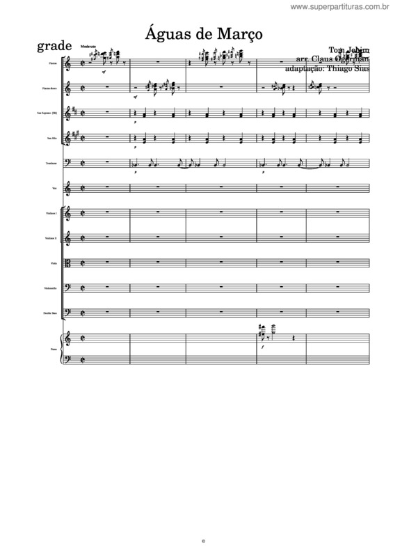 Partitura da música Aguas De Marco – Antônio Carlos Jobim Aguas De Março – Antônio Carlos Jobim