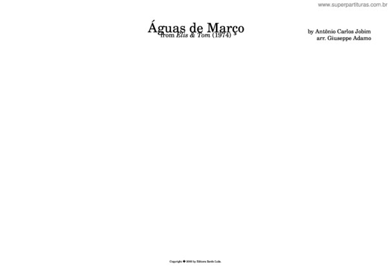 Partitura da música Aguas De Marco – Antônio Carlos Jobim Aguas De Marco v.2