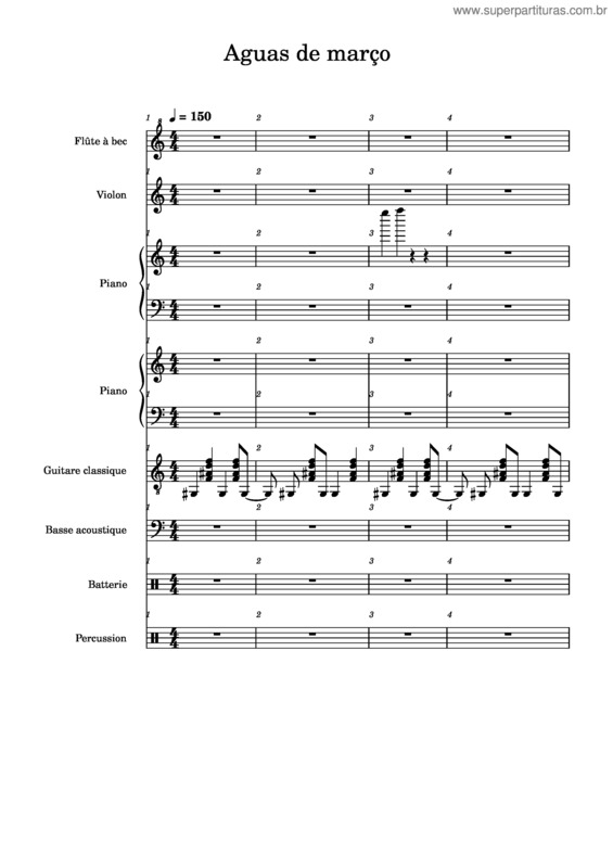 Partitura da música Águas De Março – Tom Jobim E Chico Buarque Águas De Março – Tom Jobim E Elis Regina