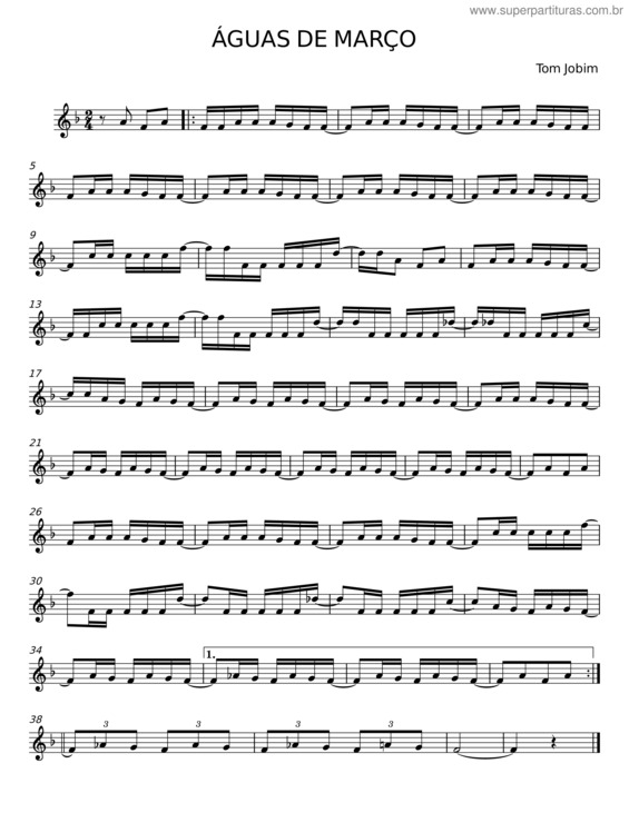Partitura da música Águas De Março – Tom Jobim E Chico Buarque v.2