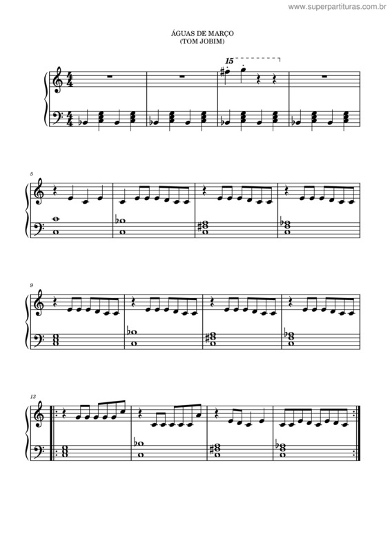 Partitura da música Águas De Março Tom Jobim