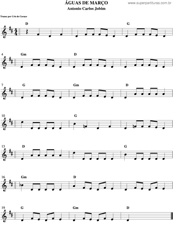 Partitura da música Águas De Março v.10