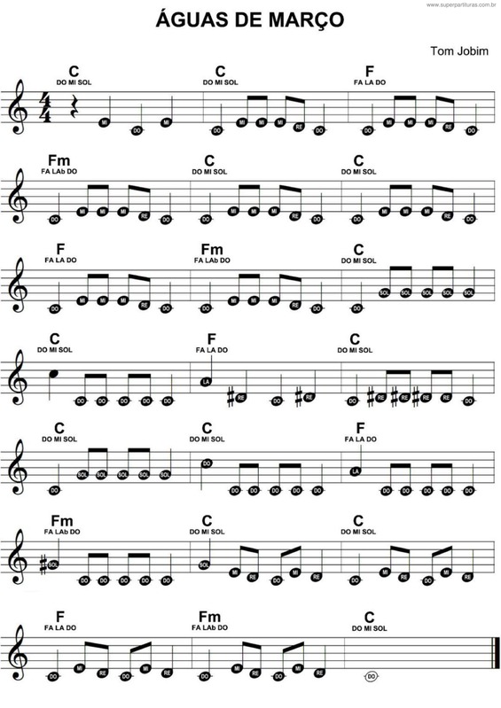 Super Partituras guas De Mar o V 14 Tom Jobim Com Cifra