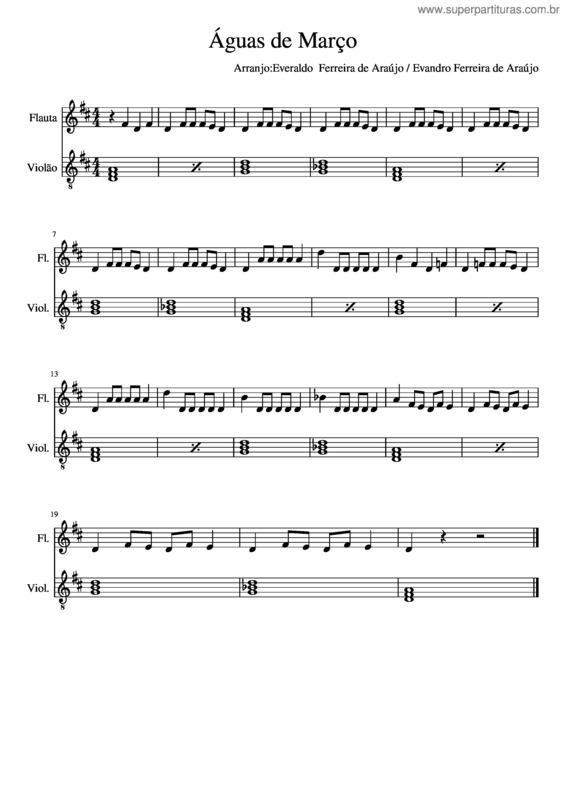 Partitura da música Águas De Março v.20