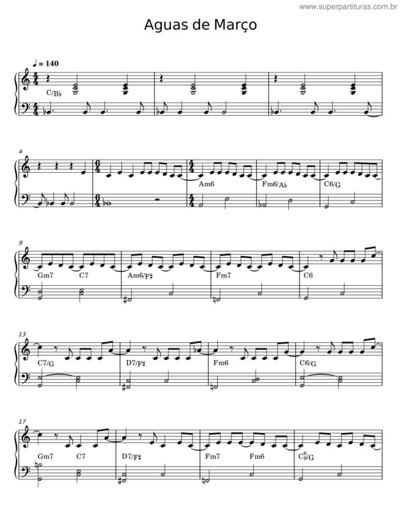 Partitura da música Aguas De Março v.28