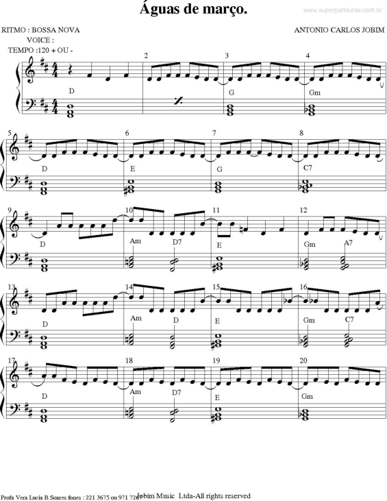 Partitura da música Águas de março v.5