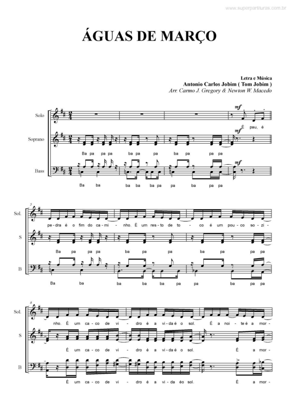 Partitura da música Águas de Março v.6