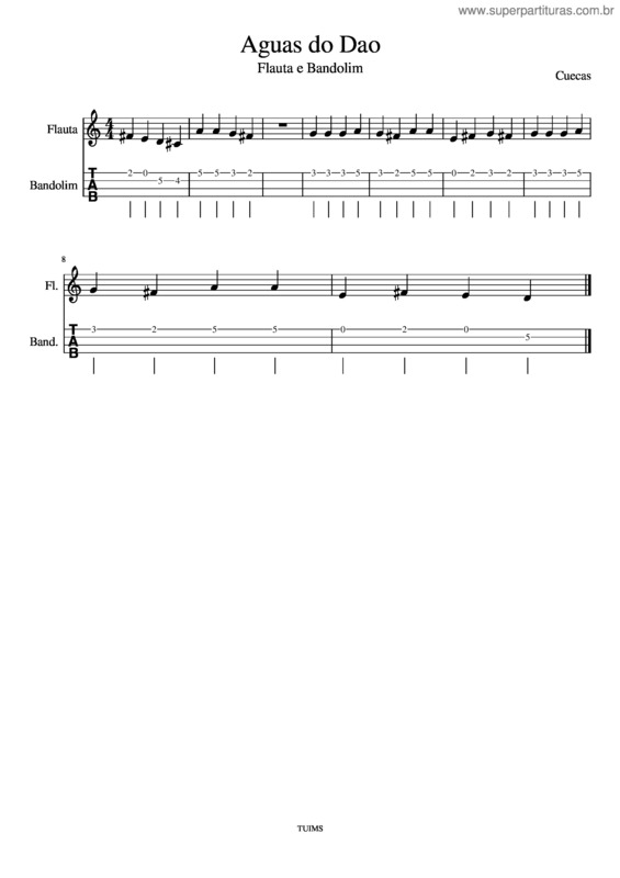 Partitura da música Aguas Do Dao Fl Bdl