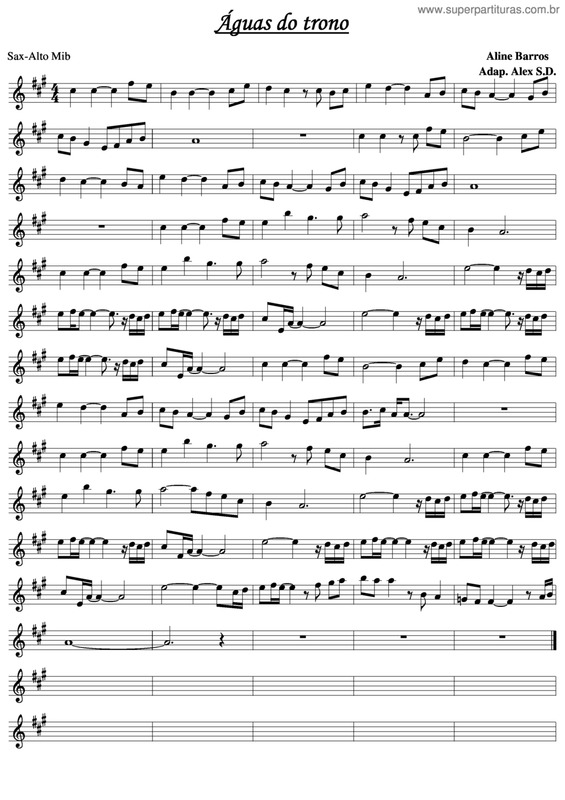 Partitura da música Águas do Trono v.2