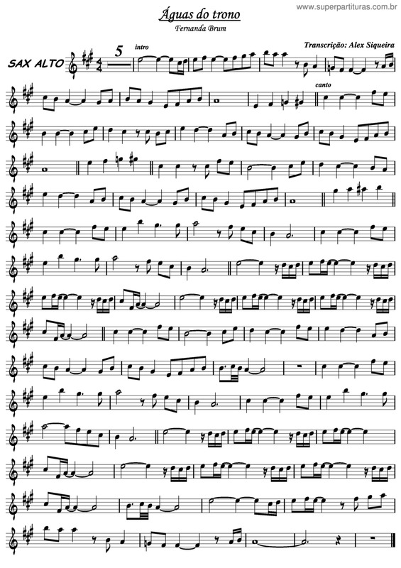 Partitura da música Águas Do Trono v.3