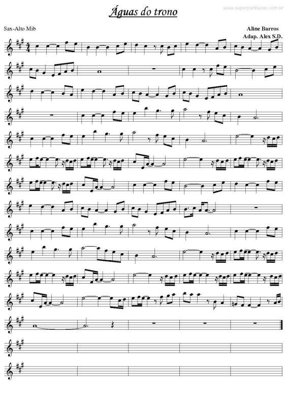 Partitura da música Águas do Trono